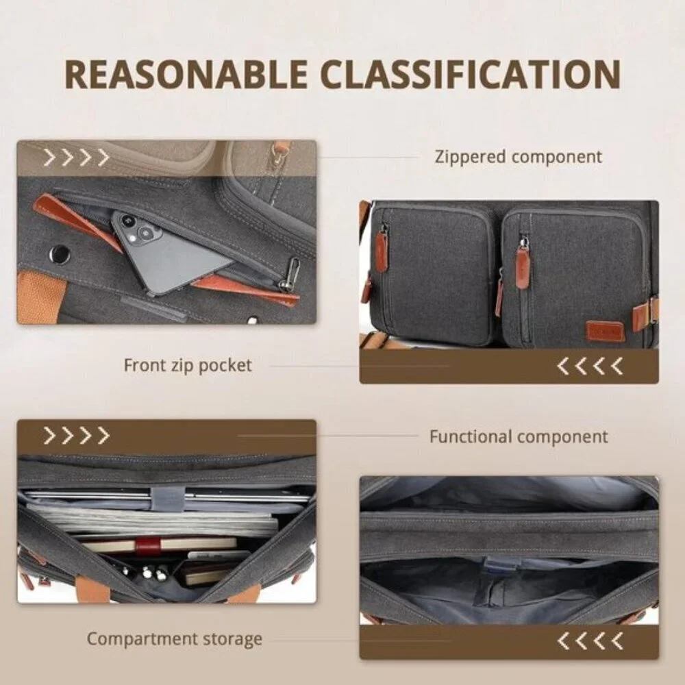 15.6 inch Laptop Backpack3 in 1 Briefcases For men